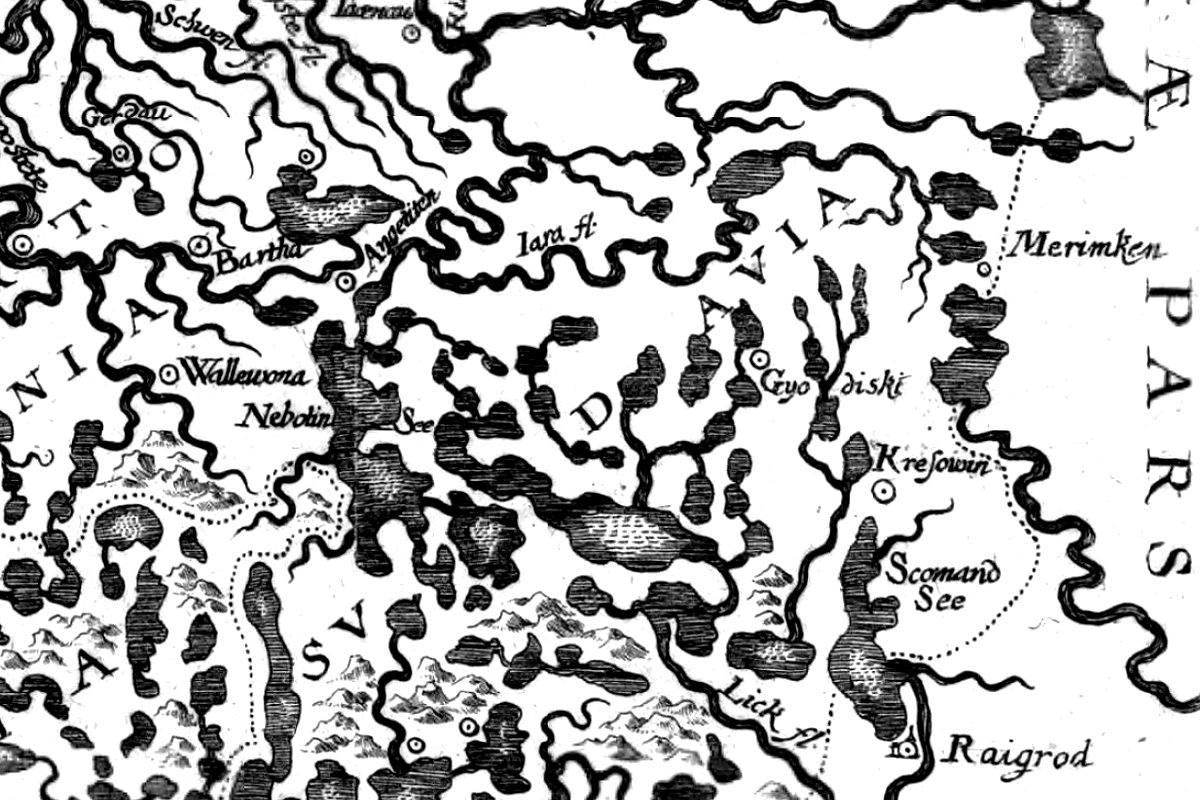 Jaćwież na mapie Hannenberga.