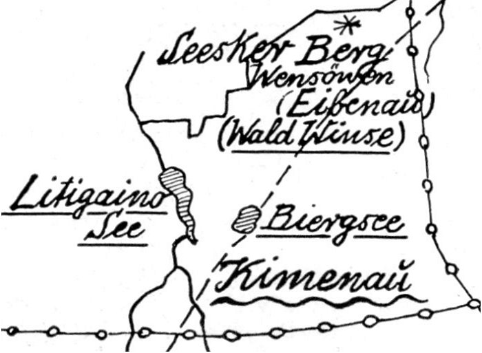Mapa z liniami i napisami