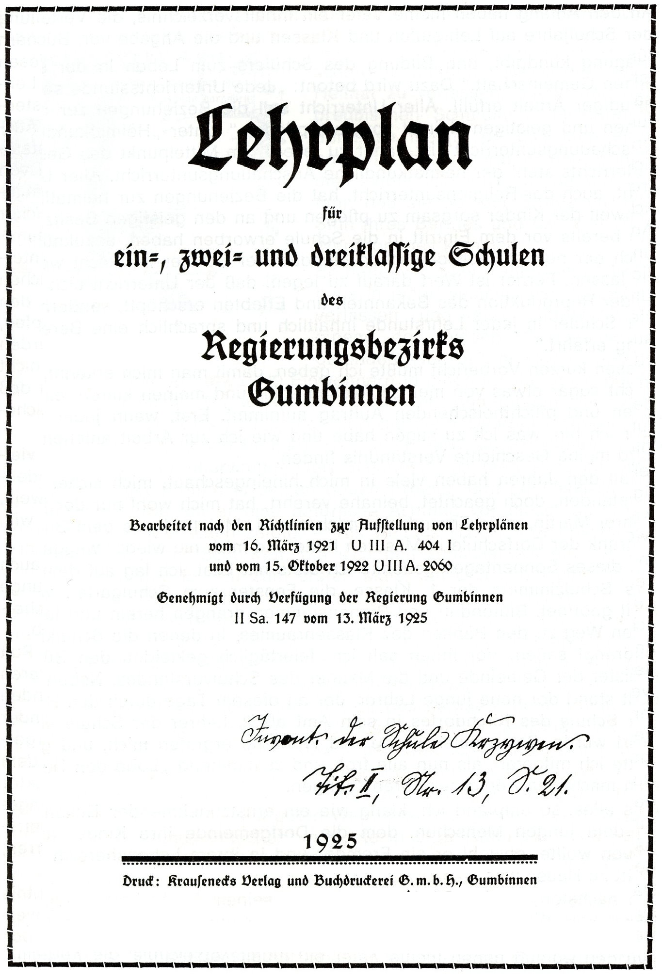 Dokument napisany w j. niemieckim.