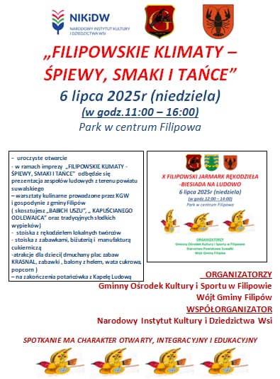 Plakat zapraszający do Filipowa.